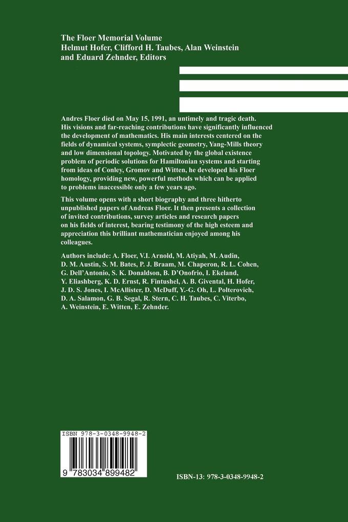 Weitere Ansicht: The Floer Memorial Volume