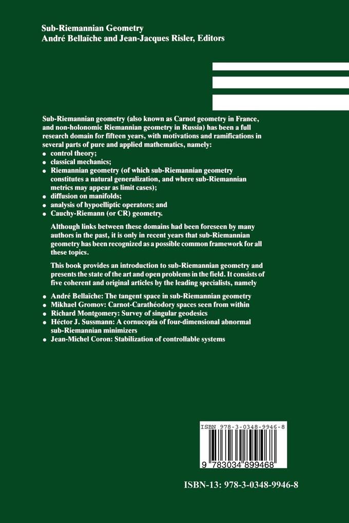 Weitere Ansicht: Sub-Riemannian Geometry