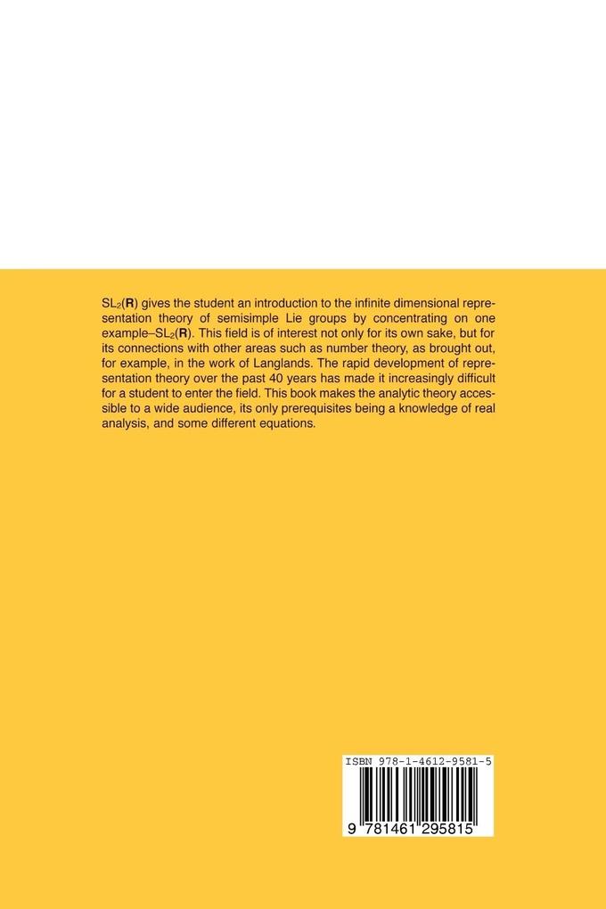 Weitere Ansicht: SL2(R) | S. Lang