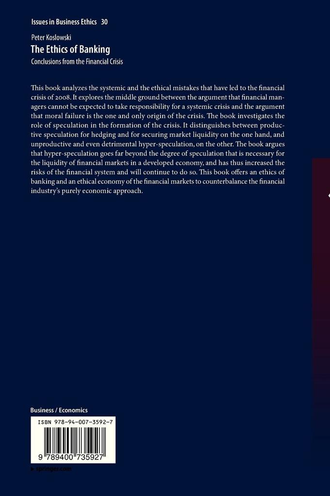 Weitere Ansicht: The Ethics of Banking | Peter Koslowski