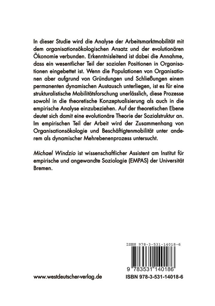 Weitere Ansicht: Organisation, Strukturwandel und Arbeitsmarktmobilität | Michael Windzio