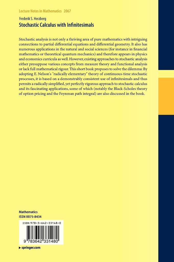 Weitere Ansicht: Stochastic Calculus with Infinitesimals | Frederik S. Herzberg
