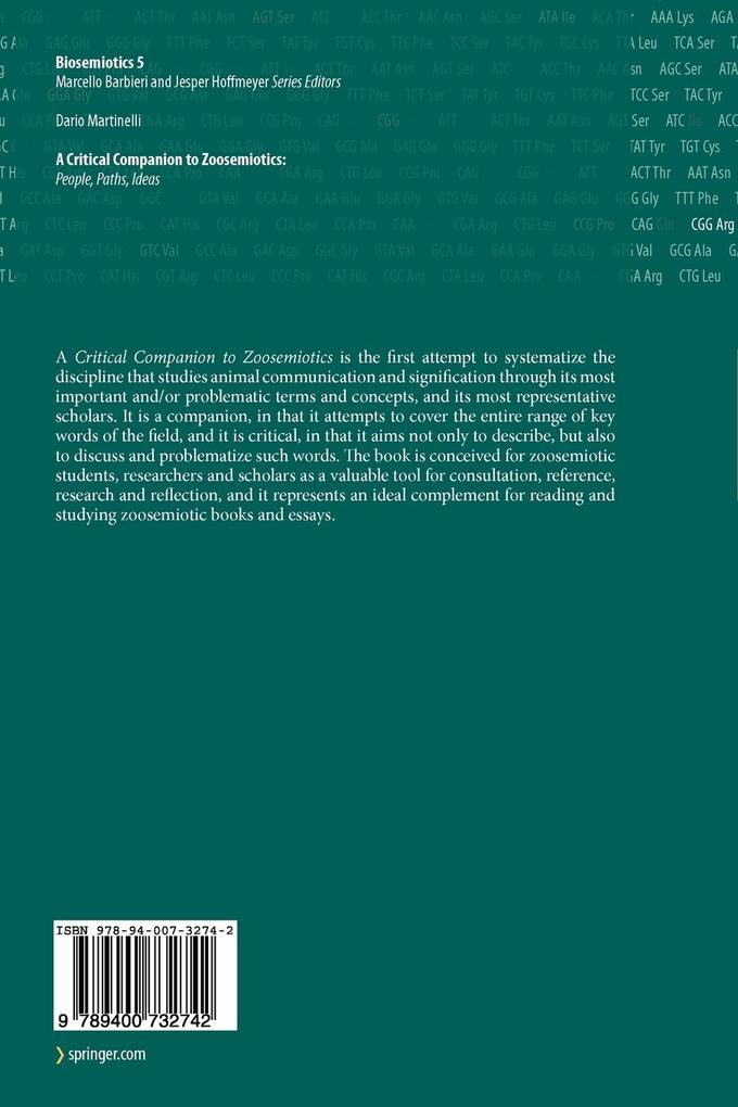 Weitere Ansicht: A Critical Companion to Zoosemiotics: | Dario Martinelli