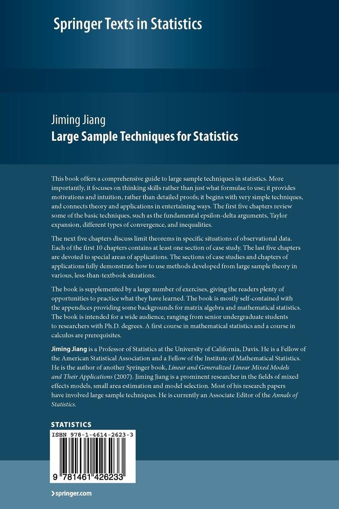 Weitere Ansicht: Large Sample Techniques for Statistics | Jiming Jiang