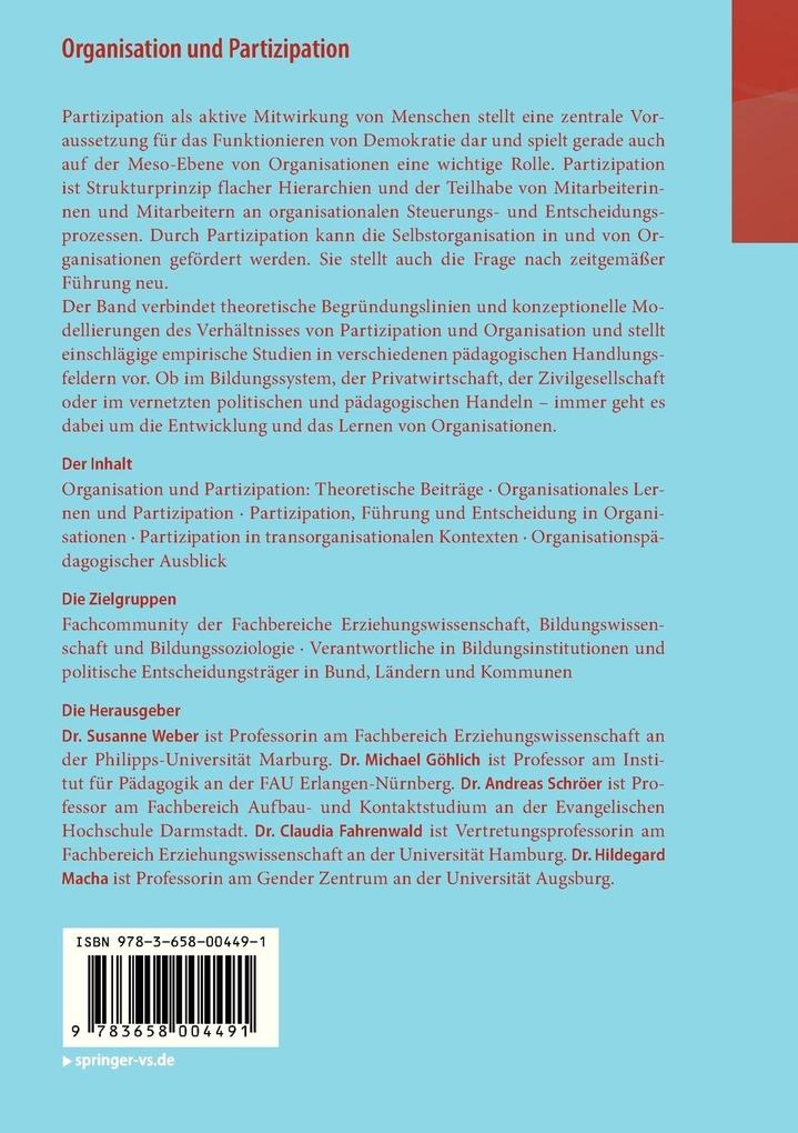Weitere Ansicht: Organisation und Partizipation