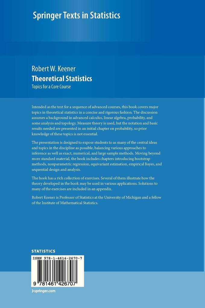 Weitere Ansicht: Theoretical Statistics | Robert W. Keener