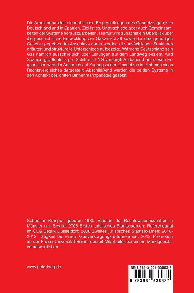 Weitere Ansicht: Gasnetzzugang in Deutschland und in Spanien | Sebastian Kemper