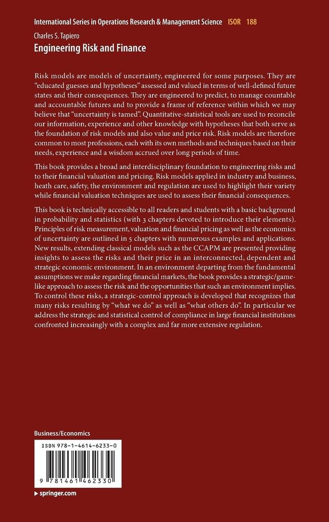 Weitere Ansicht: Engineering Risk and Finance | Charles S. Tapiero