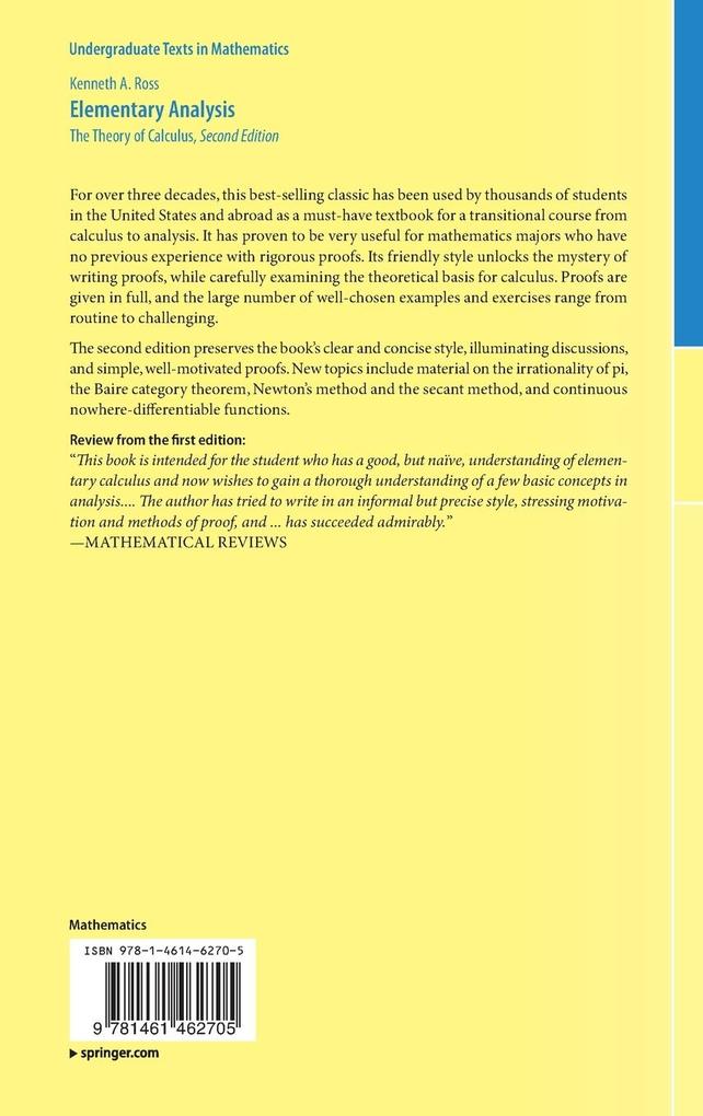 Weitere Ansicht: Elementary Analysis | Kenneth A. Ross