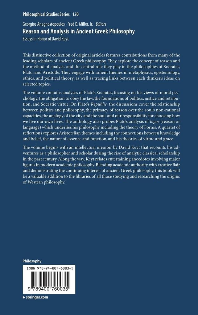 Weitere Ansicht: Reason and Analysis in Ancient Greek Philosophy