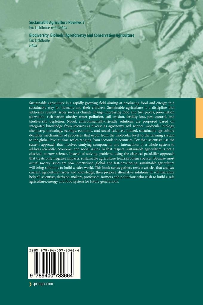Weitere Ansicht: Biodiversity, Biofuels, Agroforestry and Conservation Agriculture