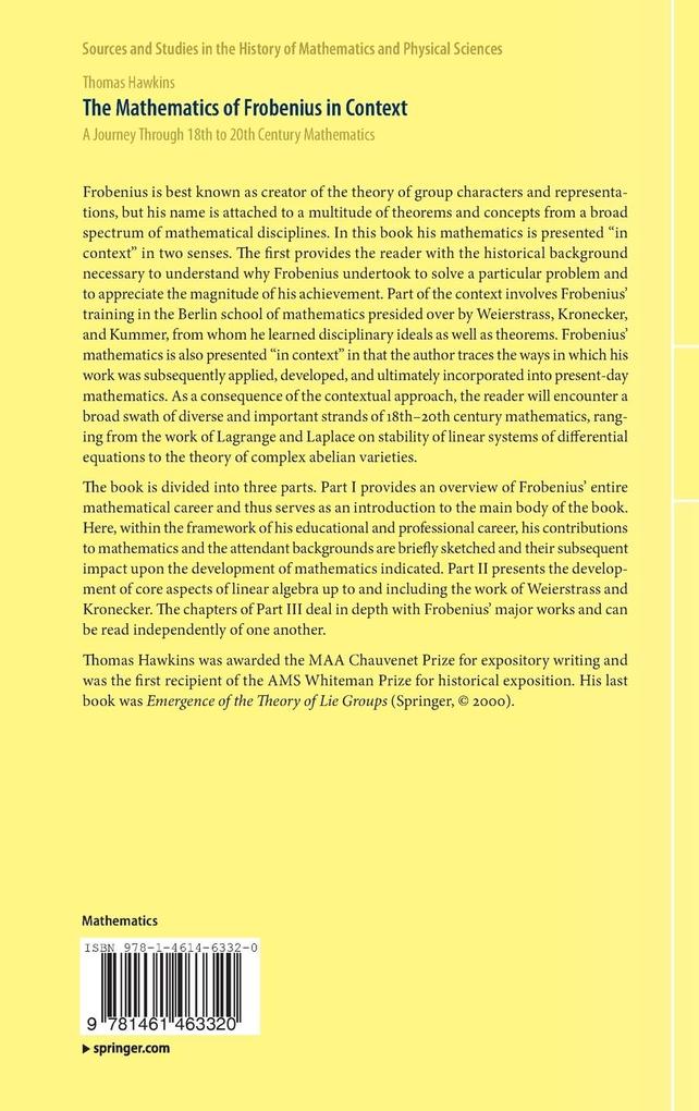 Weitere Ansicht: The Mathematics of Frobenius in Context | Thomas Hawkins