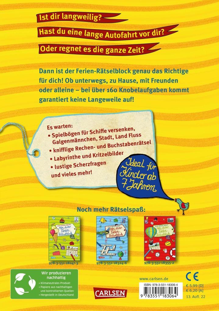 Weitere Ansicht: Mein dicker Ferien Rätselblock | Nikki Busch