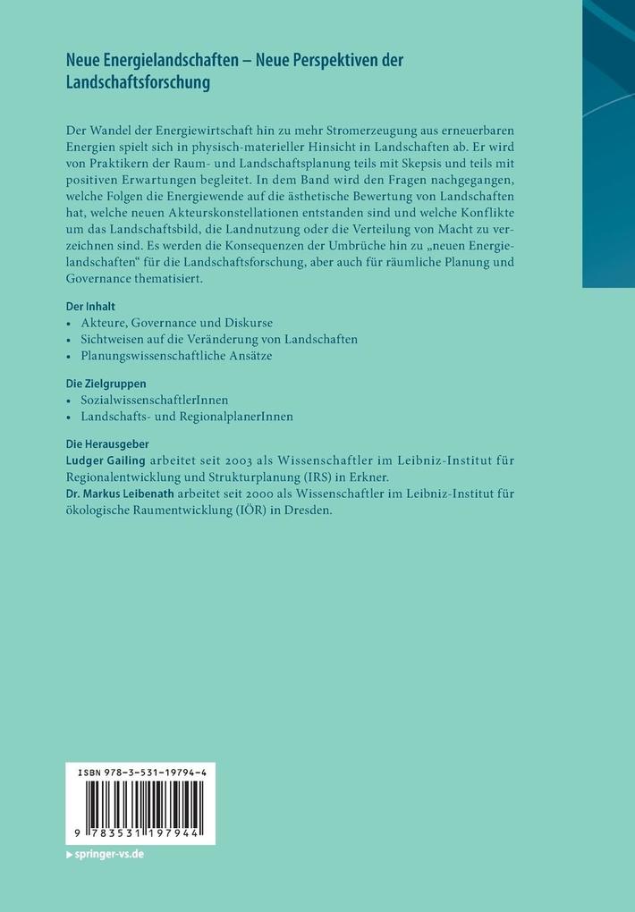 Weitere Ansicht: Neue Energielandschaften - Neue Perspektiven der Landschaftsforschung