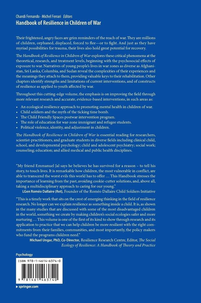 Weitere Ansicht: Handbook of Resilience in Children of War