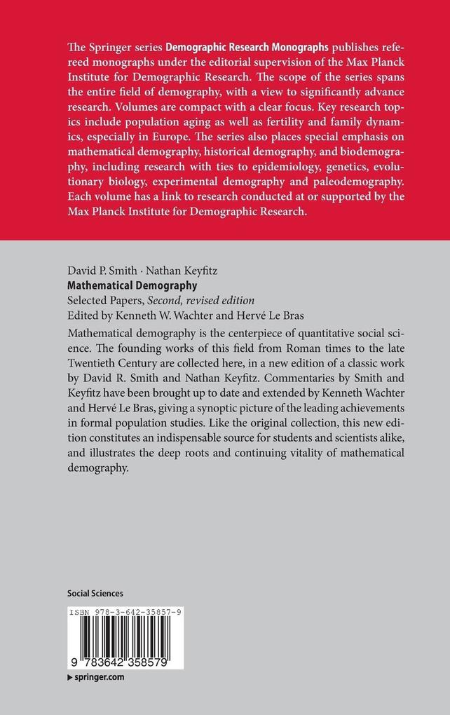 Weitere Ansicht: Mathematical Demography | David P. Smith, Nathan Keyfitz