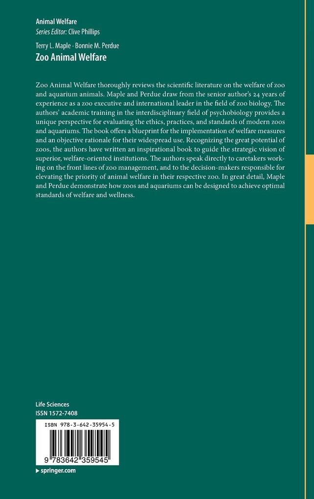 Weitere Ansicht: Zoo Animal Welfare | Terry Maple, Bonnie M Perdue