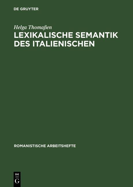 Produktbild: Lexikalische Semantik des Italienischen | Helga Thomaßen