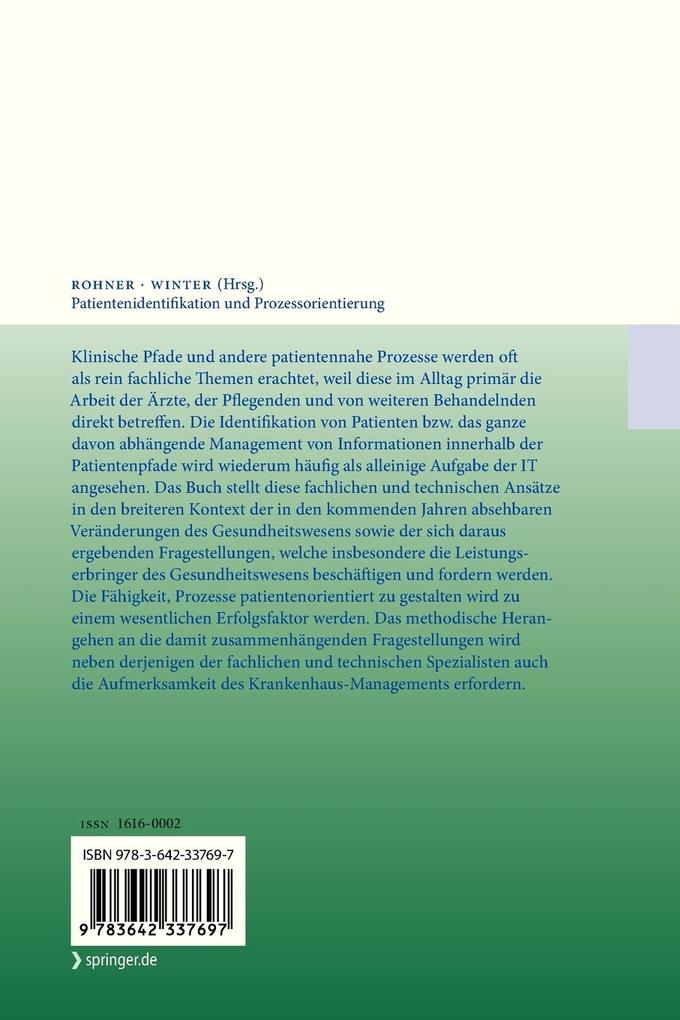 Weitere Ansicht: Patientenidentifikation und Prozessorientierung