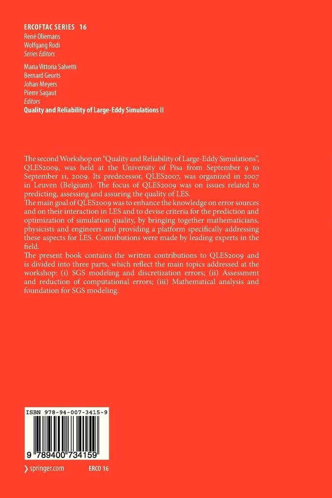 Weitere Ansicht: Quality and Reliability of Large-Eddy Simulations II