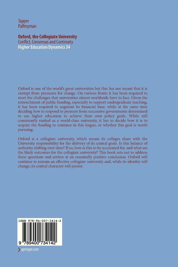 Weitere Ansicht: Oxford, the Collegiate University | David Palfreyman, Ted Tapper