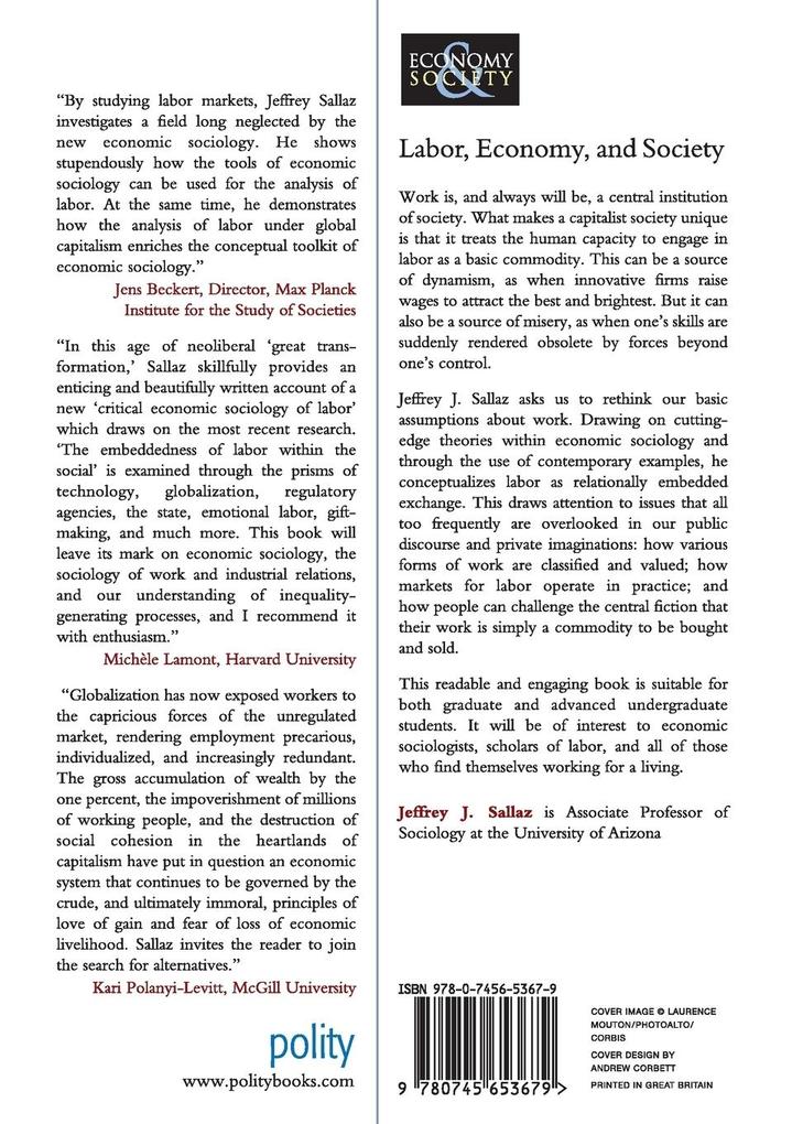 Weitere Ansicht: Labor, Economy, and Society | Jeffrey J Sallaz
