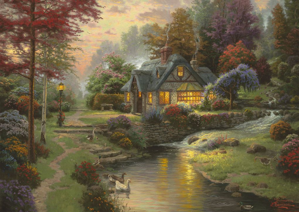 Weitere Ansicht: Thomas Kinkade, Friedliche Abendstimmung, 1.000 Teile