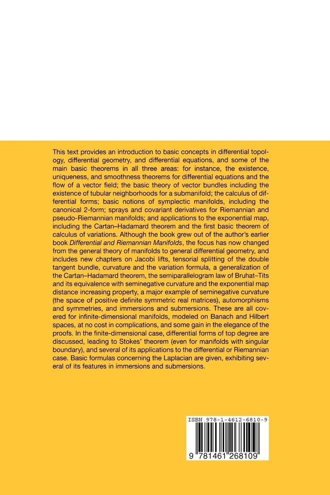 Weitere Ansicht: Fundamentals of Differential Geometry | Serge Lang