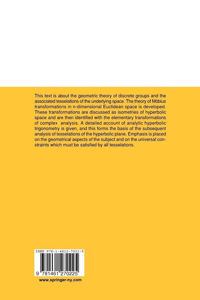Weitere Ansicht: The Geometry of Discrete Groups | Alan F. Beardon