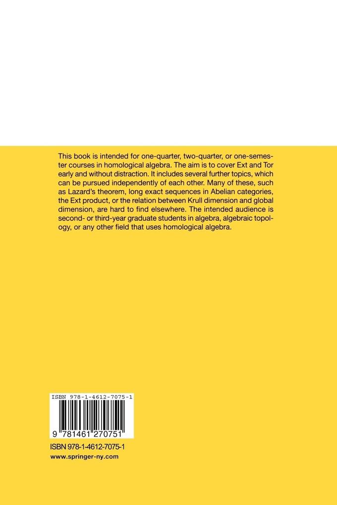 Weitere Ansicht: Basic Homological Algebra | M. Scott Osborne