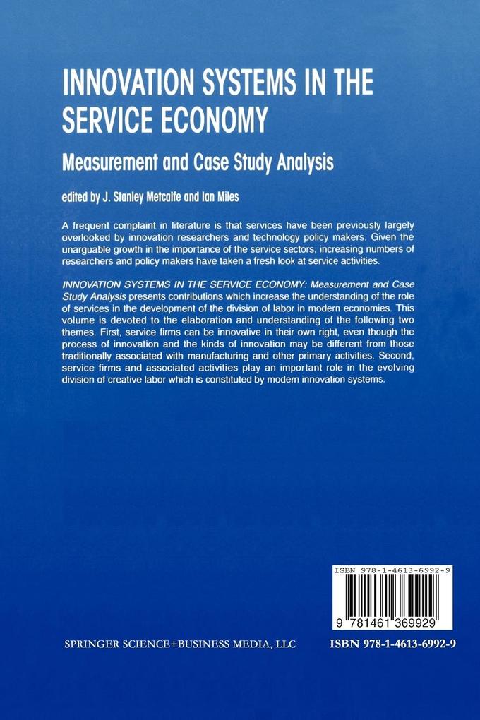 Weitere Ansicht: Innovation Systems in the Service Economy