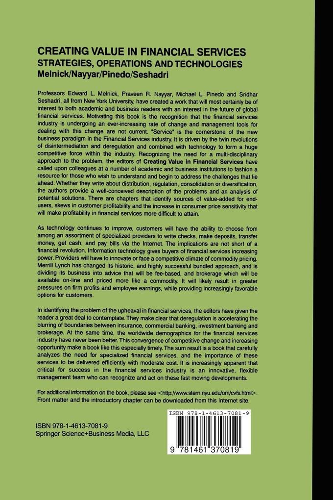 Weitere Ansicht: Creating Value in Financial Services
