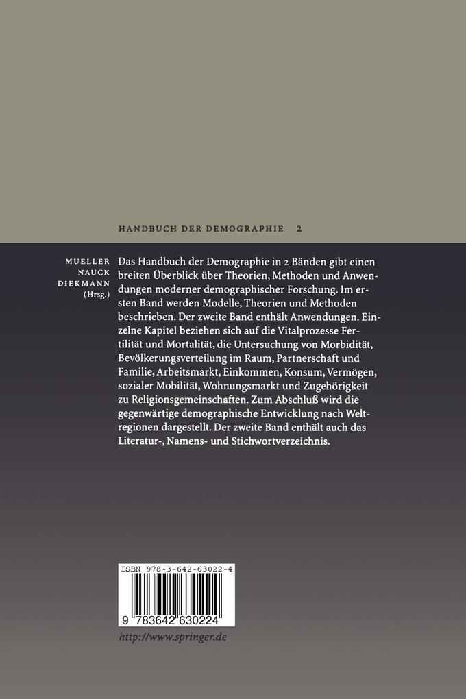 Weitere Ansicht: Handbuch der Demographie 2