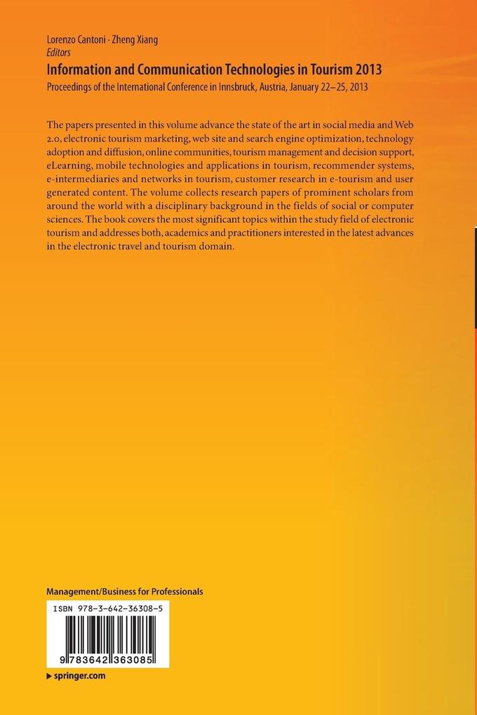 Weitere Ansicht: Information and Communication Technologies in Tourism 2013