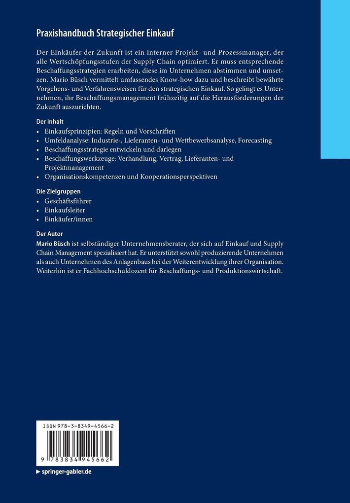 Weitere Ansicht: Praxishandbuch Strategischer Einkauf | Mario Büsch