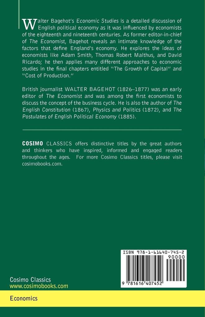 Weitere Ansicht: Economic Studies | Walter Bagehot