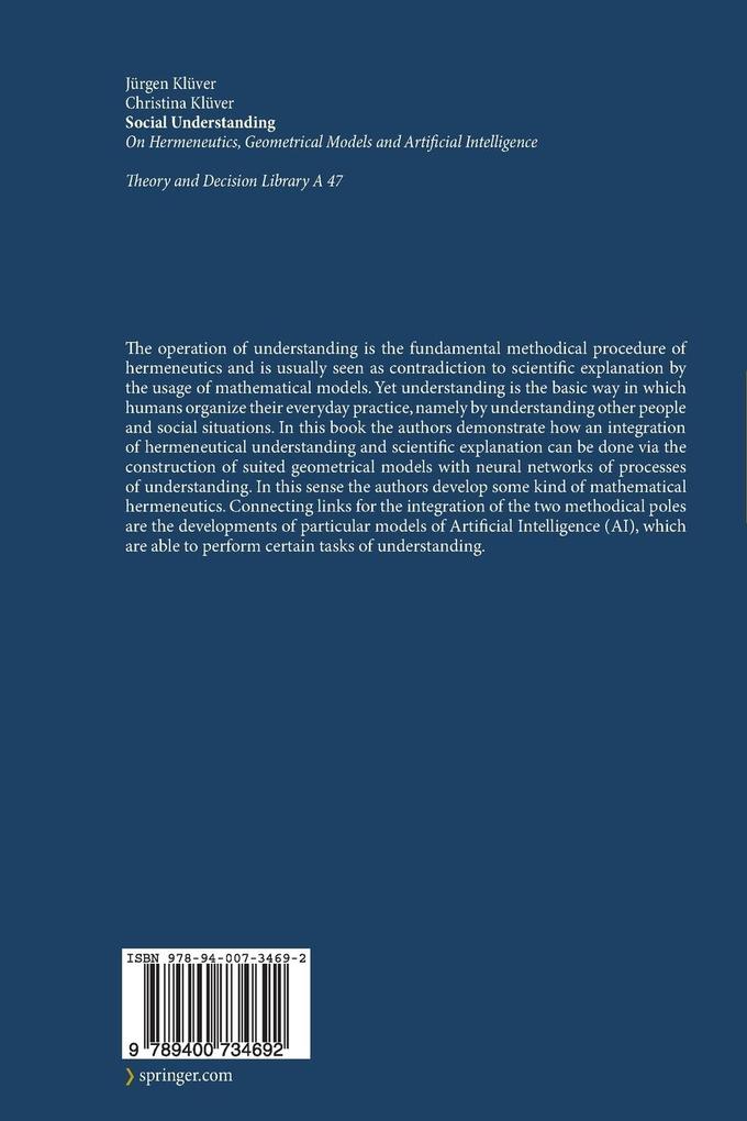Weitere Ansicht: Social Understanding | Christina Klüver, Jürgen Klüver