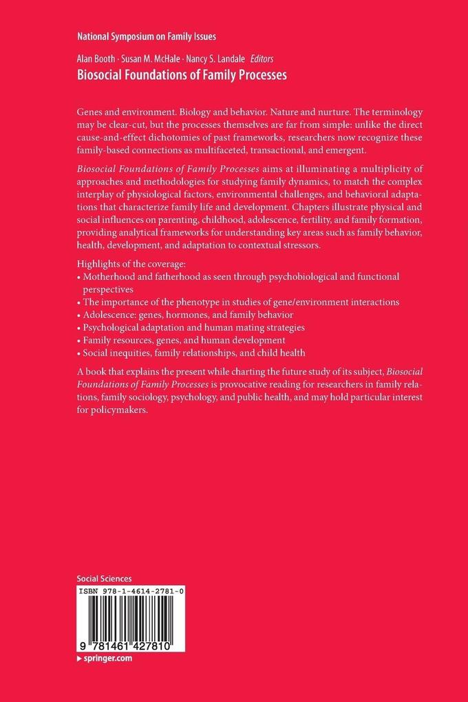 Weitere Ansicht: Biosocial Foundations of Family Processes