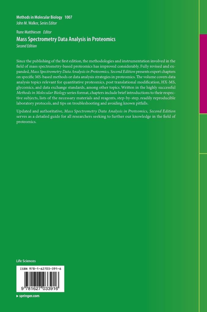 Weitere Ansicht: Mass Spectrometry Data Analysis in Proteomics