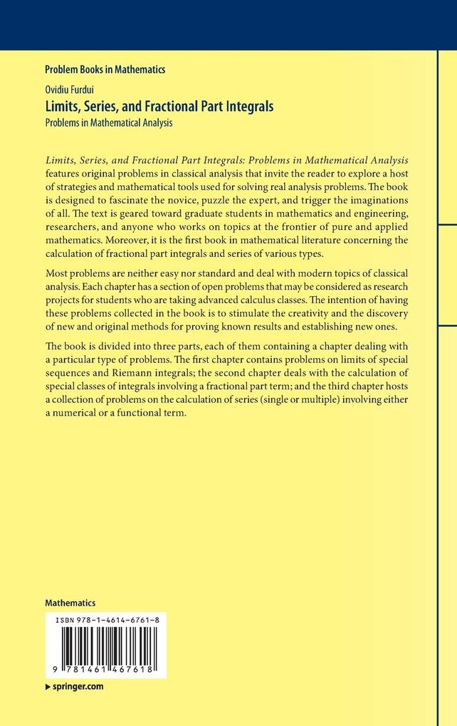 Weitere Ansicht: Limits, Series, and Fractional Part Integrals | Ovidiu Furdui