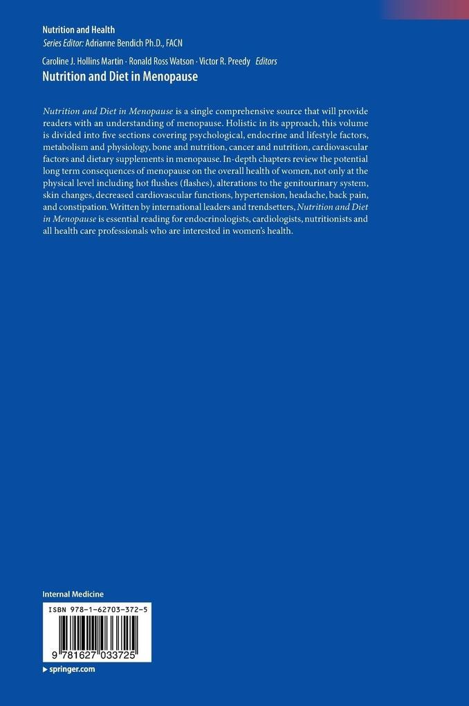 Weitere Ansicht: Nutrition and Diet in Menopause