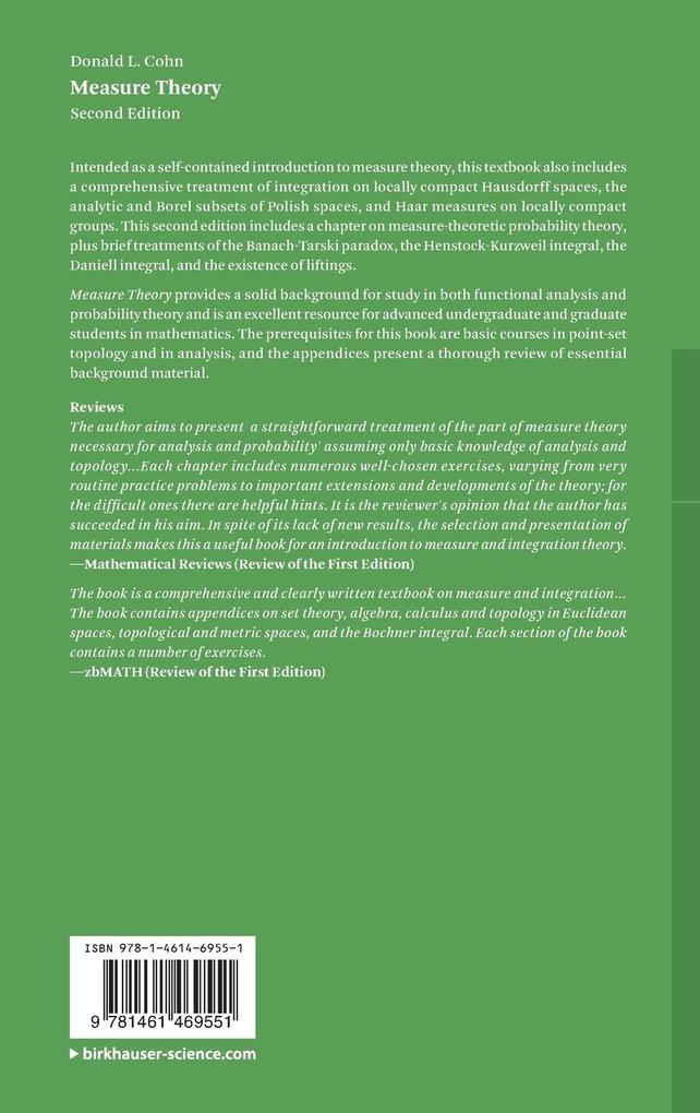 Weitere Ansicht: Measure Theory | Donald L. Cohn