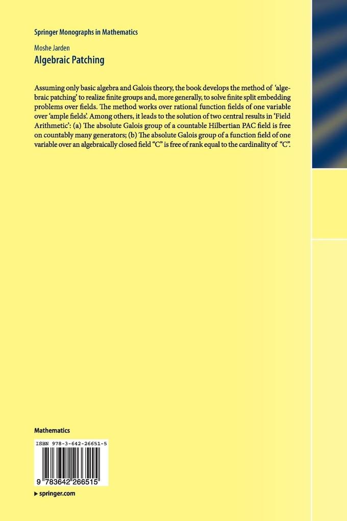 Weitere Ansicht: Algebraic Patching | Moshe Jarden