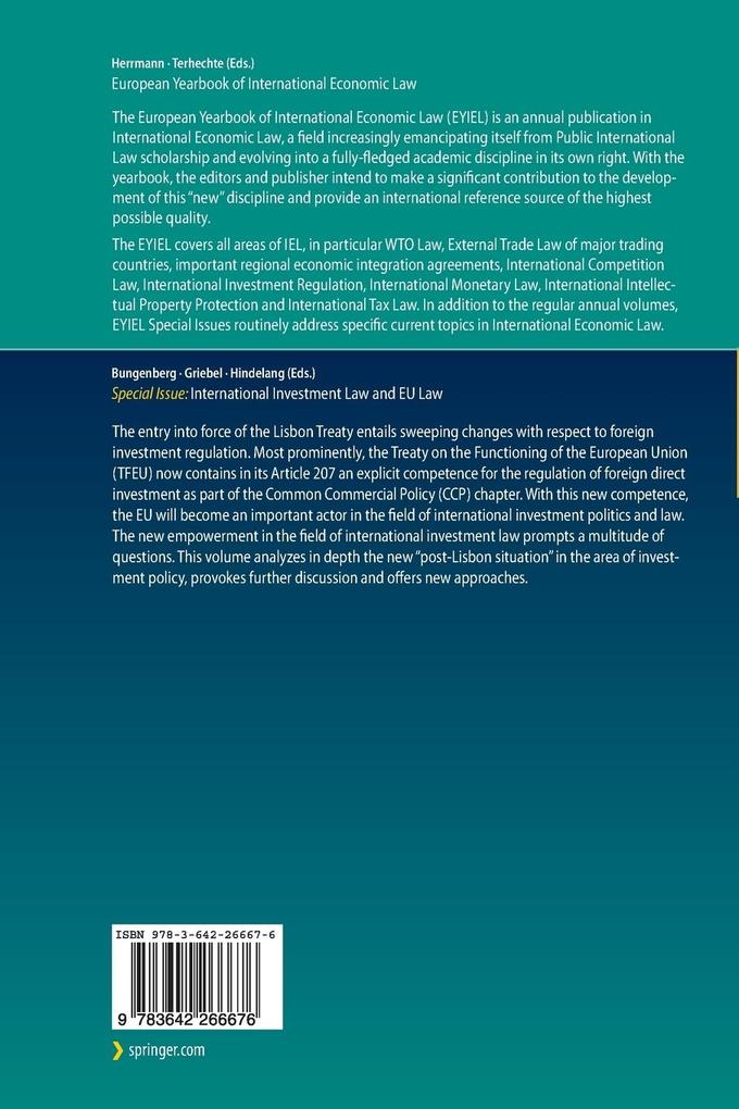 Weitere Ansicht: International Investment Law and EU Law