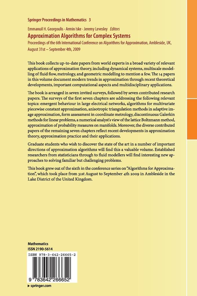 Weitere Ansicht: Approximation Algorithms for Complex Systems
