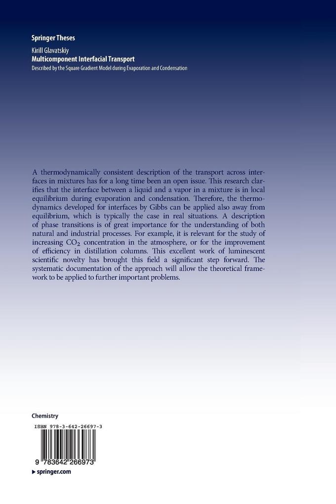 Weitere Ansicht: Multicomponent Interfacial Transport | Kirill Glavatskiy
