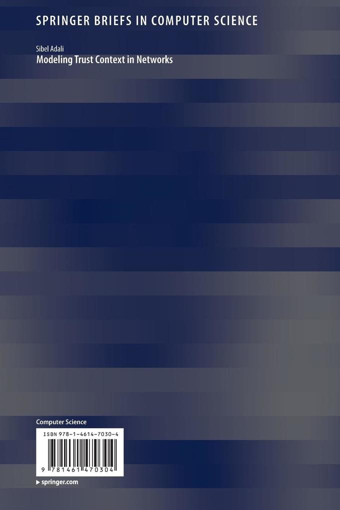 Weitere Ansicht: Modeling Trust Context in Networks | Sibel Adali