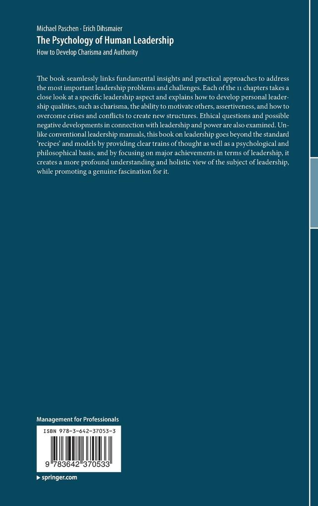Weitere Ansicht: The Psychology of Human Leadership | Michael Paschen, Erich Dihsmaier