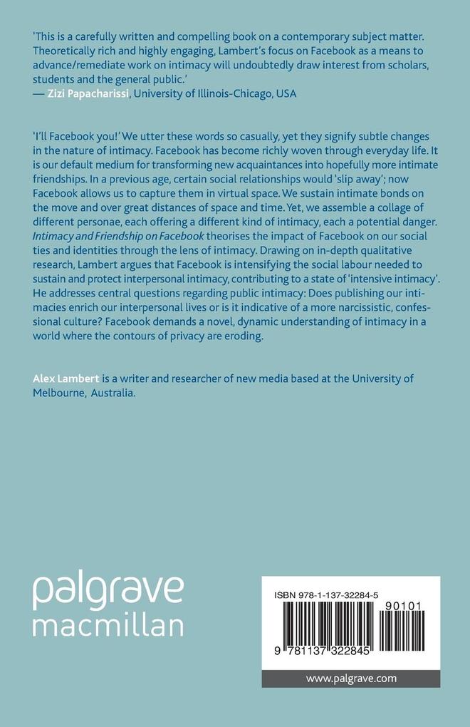 Weitere Ansicht: Intimacy and Friendship on Facebook | A. Lambert, Alexander Lambert