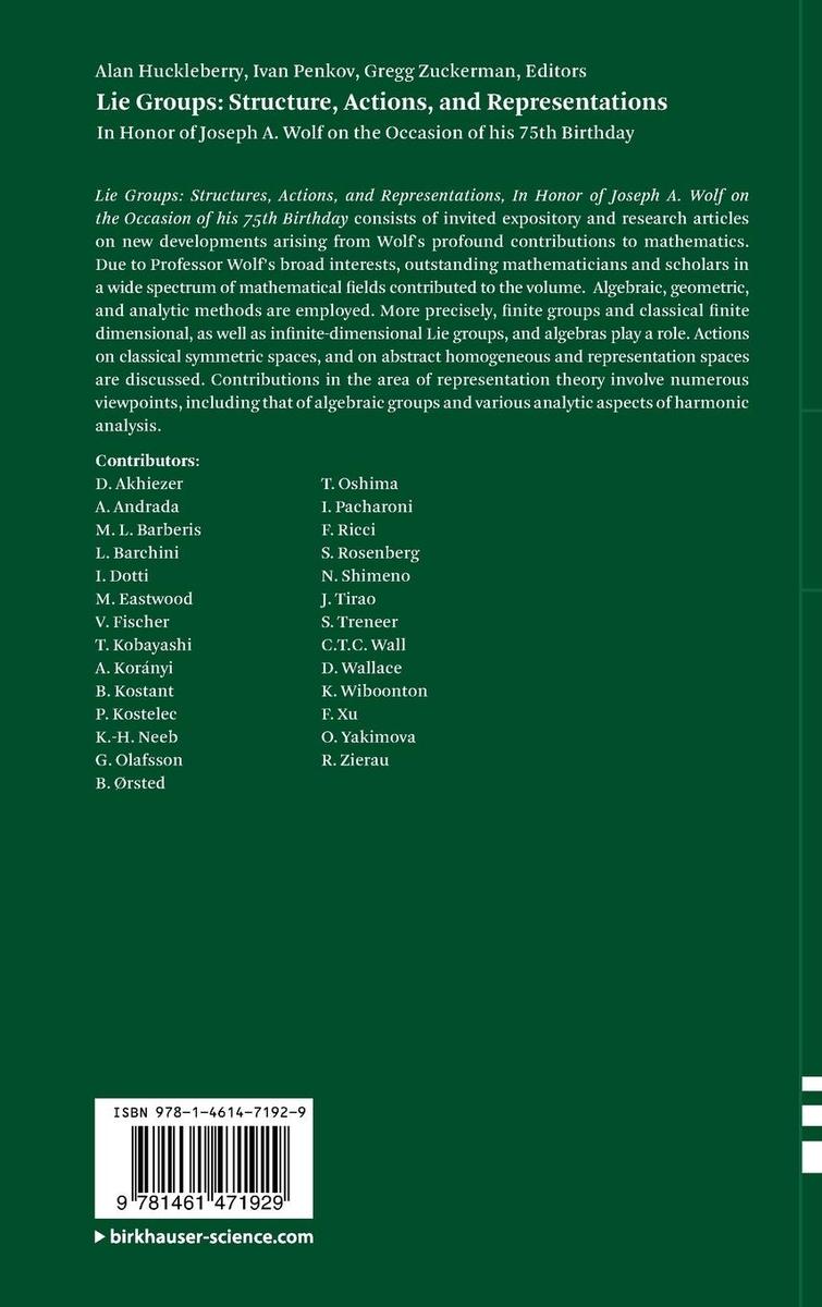 Weitere Ansicht: Lie Groups: Structure, Actions, and Representations